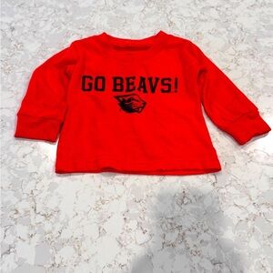 12M - Oregon State Beavers - orange Graphic Long Sleeve Shirt